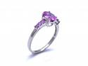 9ct White Gold Pink Sapphire Ring