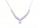 18ct White Gold CZ Necklet 16 inch