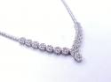 18ct White Gold CZ Necklet 16 inch