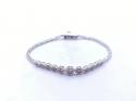 18ct White Gold CZ Bracelet 7 1/2 inch