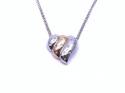 9ct 2 Colour Diamond Pendant & Chain