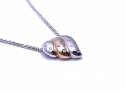 9ct 2 Colour Diamond Pendant & Chain