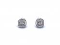 18ct White Gold Diamond Halo Earrings