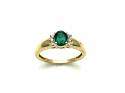 18ct Synthetic Emerald & Diamond Ring