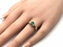 18ct Synthetic Emerald & Diamond Ring