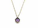 9ct Amethyst & Diamond Pendant & Chain