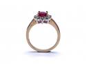 9ct Yellow Gold Ruby & Diamond Cluster Ring