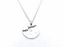 Silver CZ Cancer Zodiac Pendant & Chain