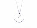 Silver CZ Cancer Zodiac Pendant & Chain