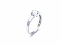 9ct White Gold CZ Solitaire Ring