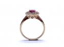 9ct Yellow Gold Ruby & Diamond Cluster Ring