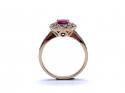 9ct Yellow Gold Ruby & Diamond Cluster Ring