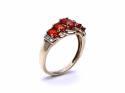 9ct Garnet & Diamond 5 Stone Ring