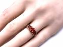 9ct Garnet & Diamond 5 Stone Ring