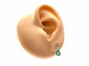 9ct Yellow Gold Emerald & Diamond Drop Earrings