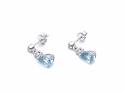 9ct White Gold Aquamarine & Diamond Earrings