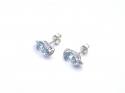 9ct White Gold Aquamarine and Diamond Stud Earring