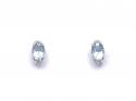 9ct White Gold Aquamarine and Diamond Stud Earring