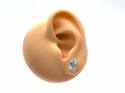 9ct White Gold Aquamarine and Diamond Stud Earring
