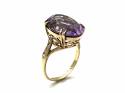 9ct Yellow Gold Amethyst Solitaire Ring