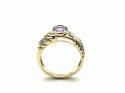 9ct Amethyst & Diamond Pave Style Ring