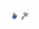 9ct London Blue Topaz & Diamond Cluster Earrings