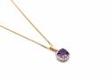 9ct Amethyst and Diamond Cluster Necklet