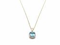 9ct Swiss Blue Topaz and Diamond Cluster Necklet