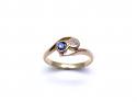 Sapphire & Diamond 2 Stone Ring