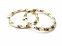 9ct Yellow Gold Chunky Twist Hoop Earrings 50mm