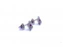 Silver Ruby & CZ Fancy Stud Earrings