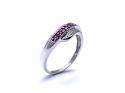 9ct White Gold Ruby & Diamond Ring