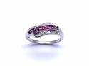 9ct White Gold Ruby & Diamond Ring