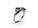 18ct Sapphire & Diamond 2 Stone Ring