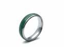 Tungsten Carbide Ring With Malachite Inlay 6mm