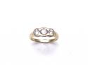 9ct Yellow Gold CZ 3 Stone Ring