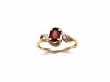9ct Yellow Gold Garnet & CZ Ring