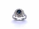 9ct White Gold Sapphire & Diamond Ring