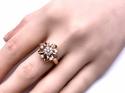 14ct Rose Gold CZ Cluster Ring