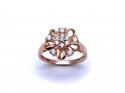14ct Rose Gold CZ Cluster Ring