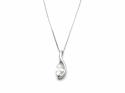 9ct White Gold CZ Pendant & Chain