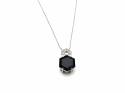 9ct Quartz & Diamond Pendant & Chain