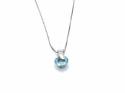 9ct White Gold Topaz Pendant & Chain