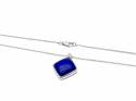 9ct White Gold Lapis Pendant + Chain