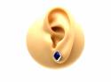 9ct White Gold Lapis Earrings