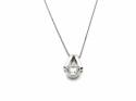 18ct White Gold CZ Pendant & Chain