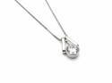 18ct White Gold CZ Pendant & Chain