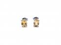 Silver Citrine Oval Stud Earrings