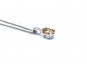 Silver Citrine & CZ Oval Pendant & Chain