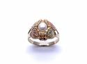 9ct 2 Colour Gold Pearl Solitaire Ring